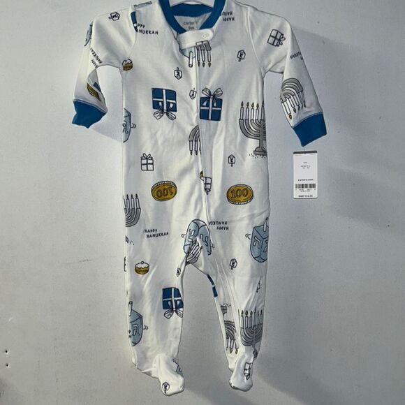👖 nwt Hanukkah footed pajamas - Picture 1 of 1